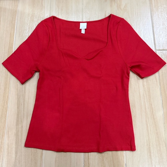 H&M Tops - H&M red sweetheart neckline top